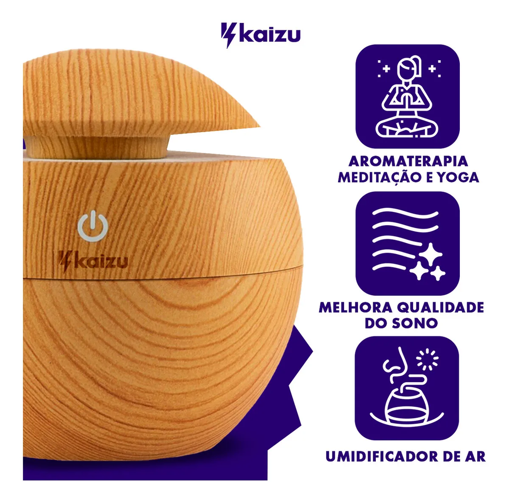 Difusor De Ambiente Eletrico Purificador Aromatizador Ar Essência Silencioso Bivolt Kaizu