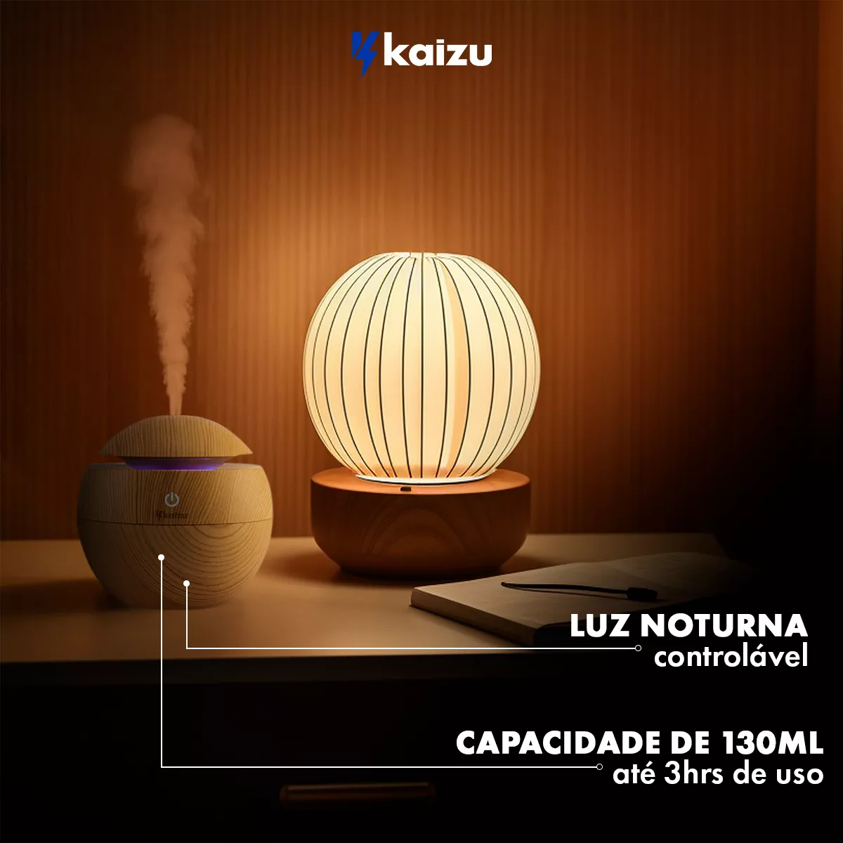 Difusor De Ambiente Eletrico Purificador Aromatizador Ar Essência Silencioso Bivolt Kaizu