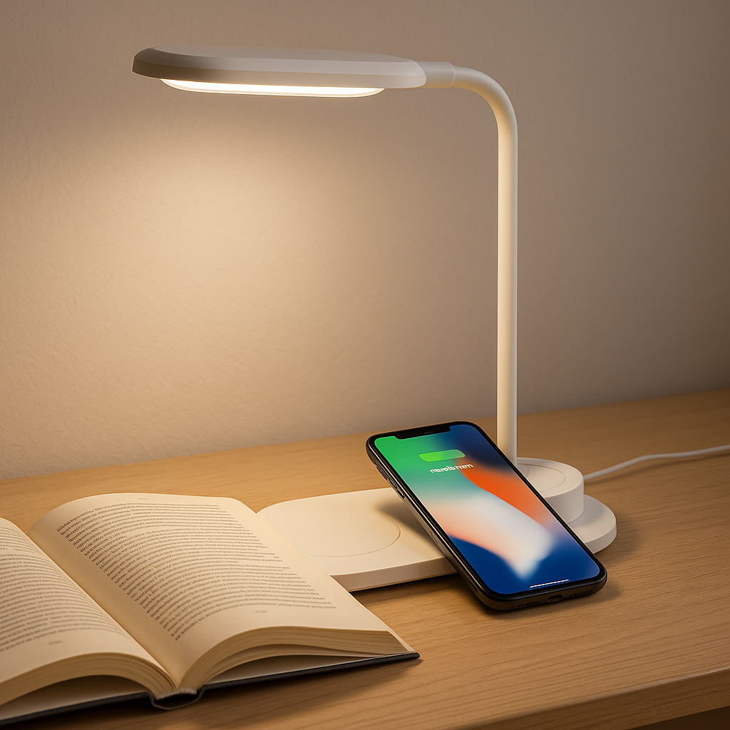 Luminária Led De Mesa Com Carregador Sem Fio